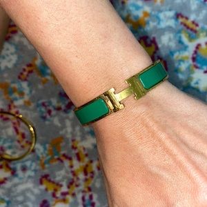 AUTHENTIC HERMÈS ENAMEL H CLIC BRACELET 6.25in